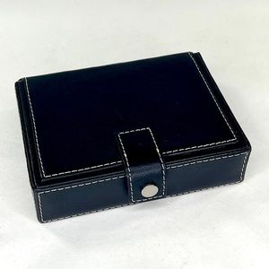 Hold Everything Black Leather Trinket Box